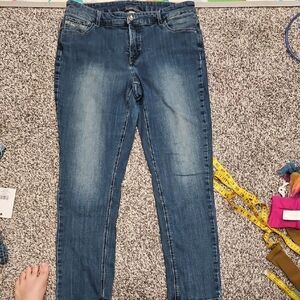 CJ Banks Dark Blue Skinny Jeans